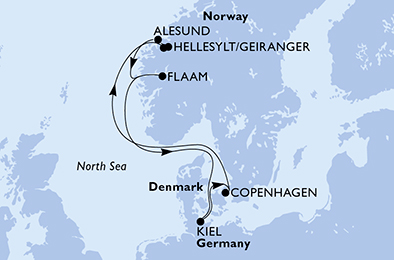 Mappa itinerario Nord Europa