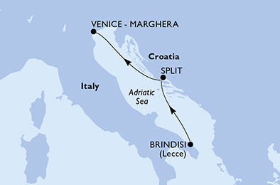 Mappa itinerario Mediterraneo