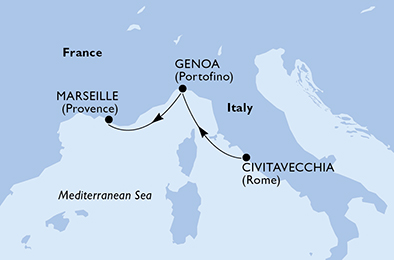 Mappa itinerario Mediterraneo