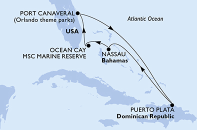 Mappa itinerario Caraibi & Antille