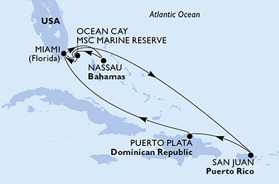 Mappa itinerario Caraibi & Antille