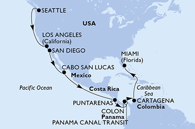 Mappa itinerario Portogallo, Spagna & Canarie