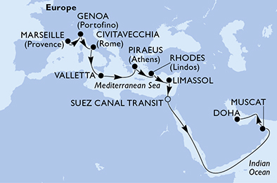 Mappa itinerario Portogallo, Spagna & Canarie