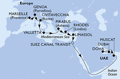 Mappa itinerario Portogallo, Spagna & Canarie