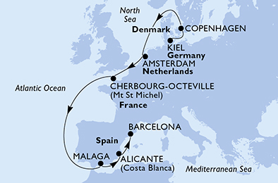 Mappa itinerario Nord Europa