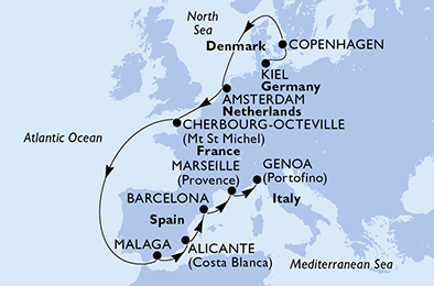 Mappa itinerario Nord Europa