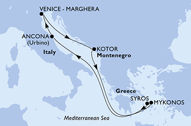 Mappa itinerario Mediterraneo