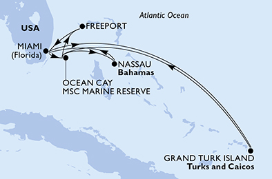 Mappa itinerario Caraibi & Antille