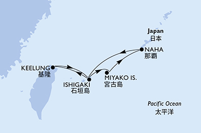 Mappa itinerario Estremo Oriente
