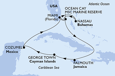 Mappa itinerario Caraibi & Antille