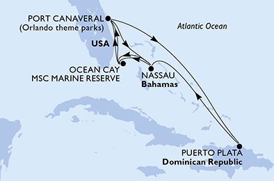 Mappa itinerario Caraibi & Antille