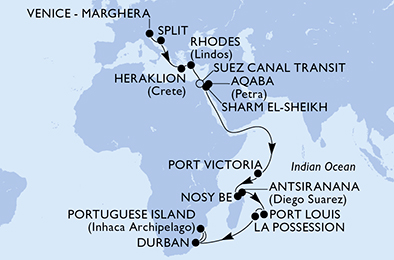 Mappa itinerario Portogallo, Spagna & Canarie