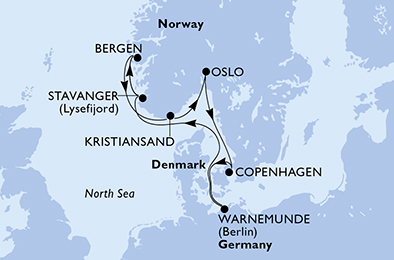 Mappa itinerario Nord Europa