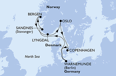 Mappa itinerario Nord Europa