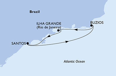 Mappa itinerario Sud America