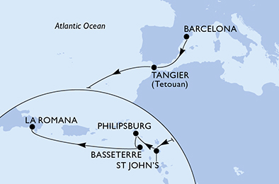 Mappa itinerario Portogallo, Spagna & Canarie