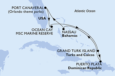 Mappa itinerario Caraibi & Antille