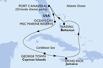 Mappa itinerario Caraibi & Antille