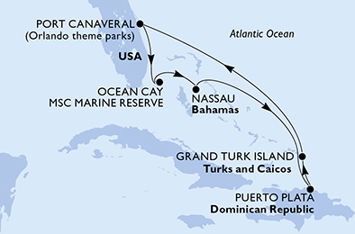 Mappa itinerario Caraibi & Antille