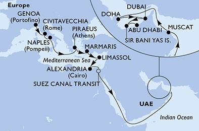 Mappa itinerario Portogallo, Spagna & Canarie
