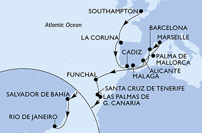 Mappa itinerario Nord Europa